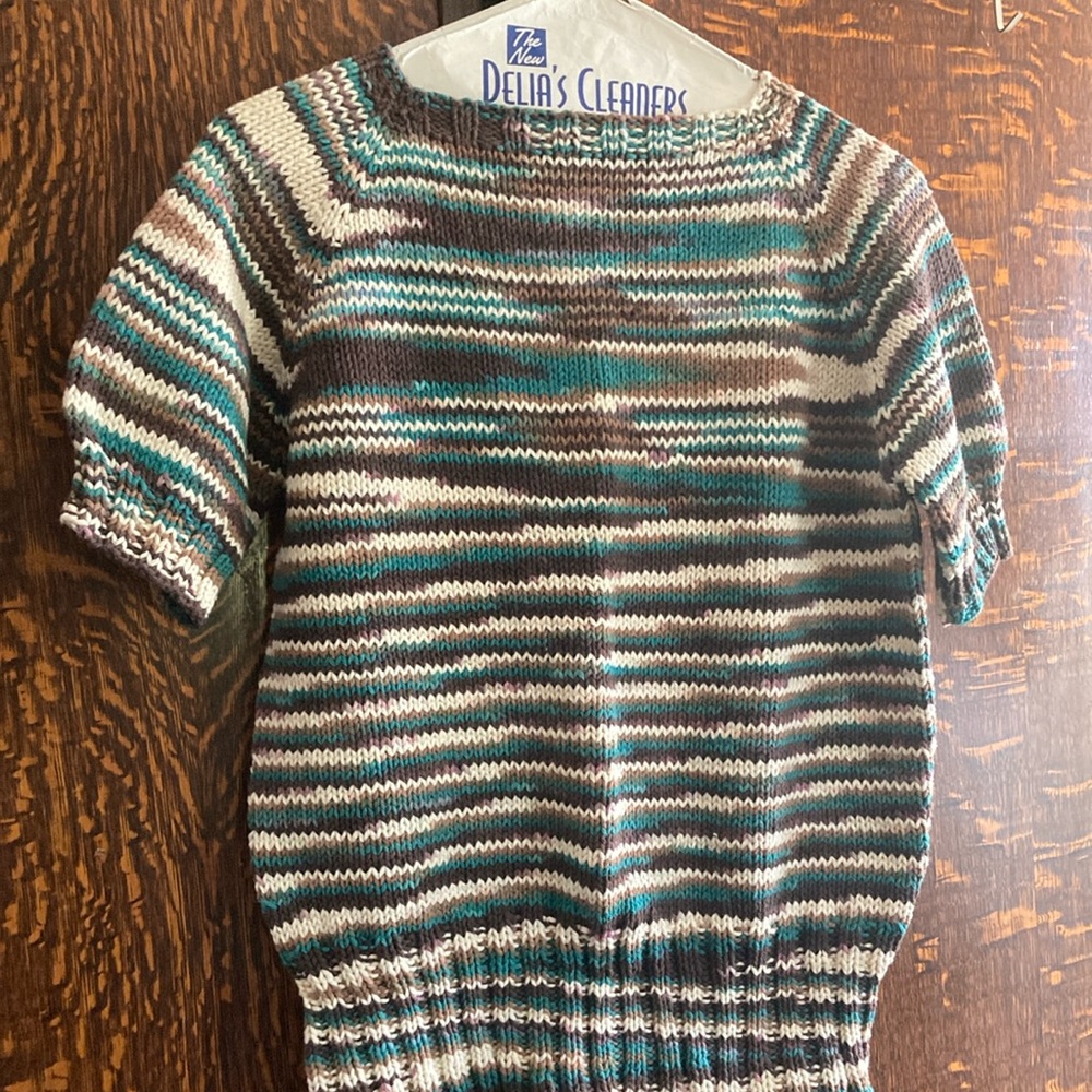 Hand knitted Striped Multicolor Women's Sweater.